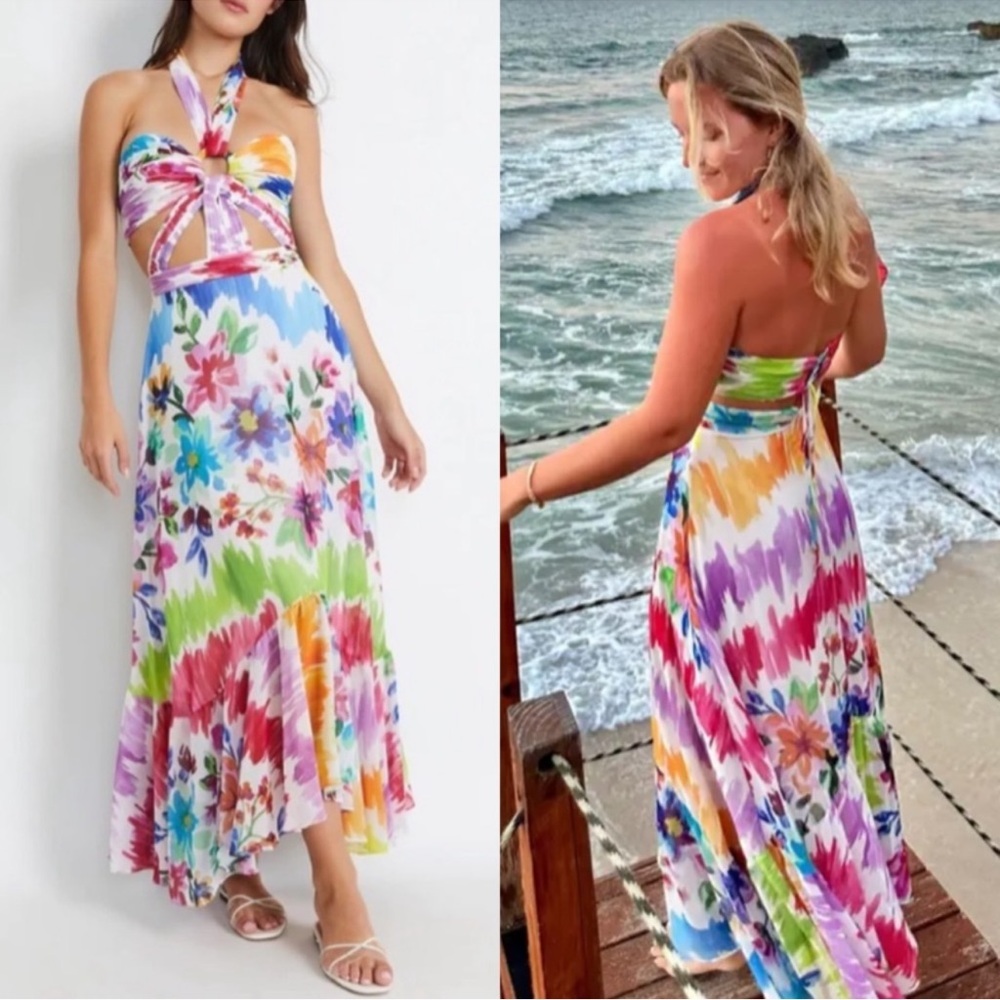 PatBO Multicolor Floral Maxi Dress